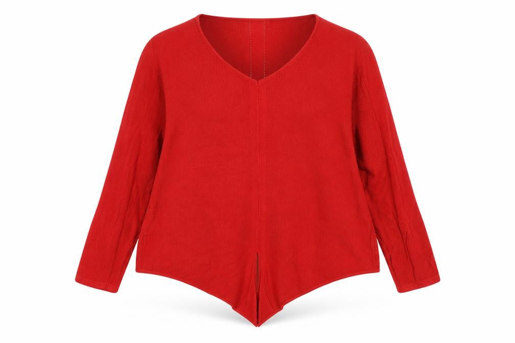 Front view of White Stuff Women Red UK 12 V-Neck Cotton Knit jumper