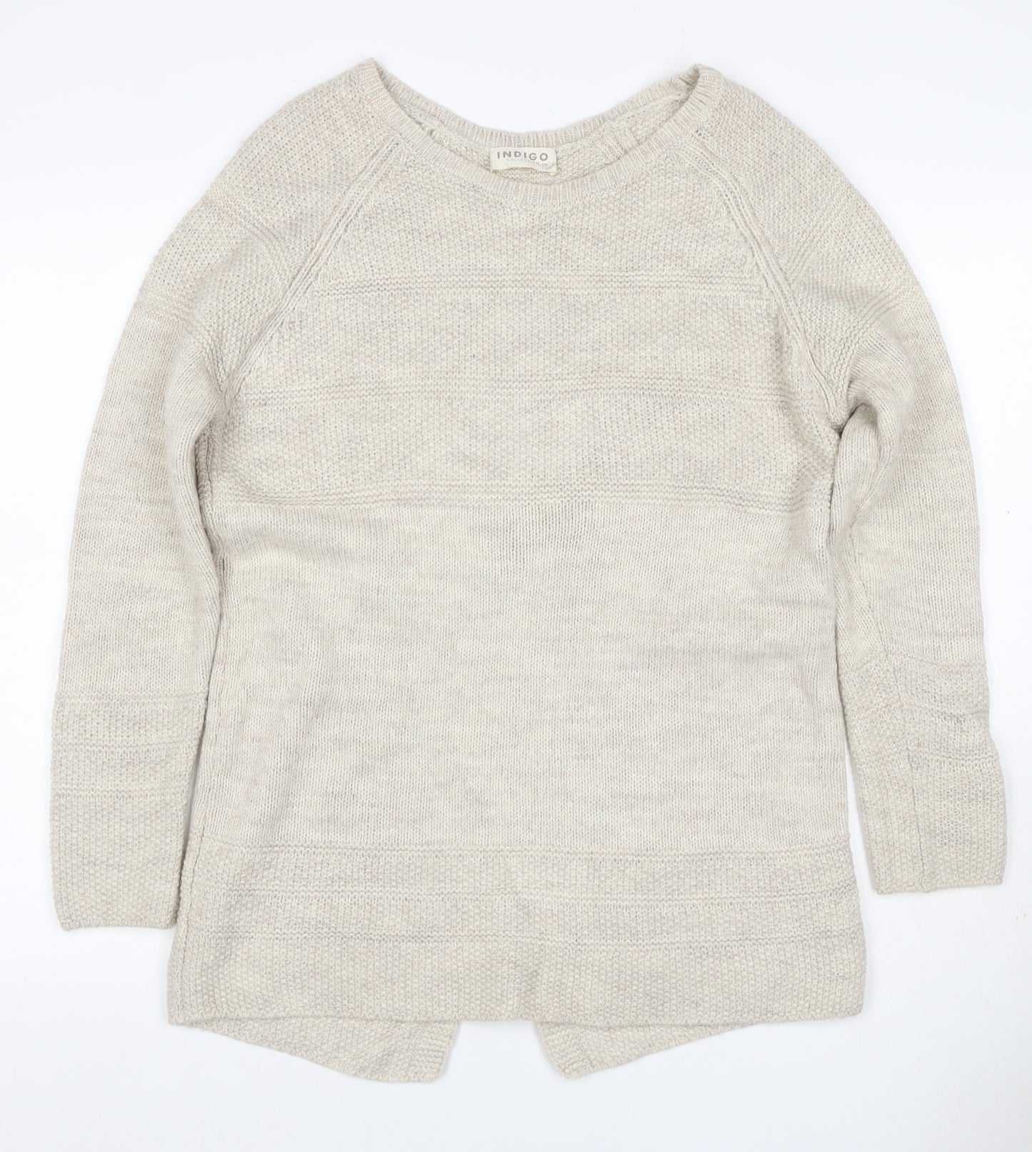 M&S Indigo Women’s Ivory UK 10 Wool Blend Tunic Jumper