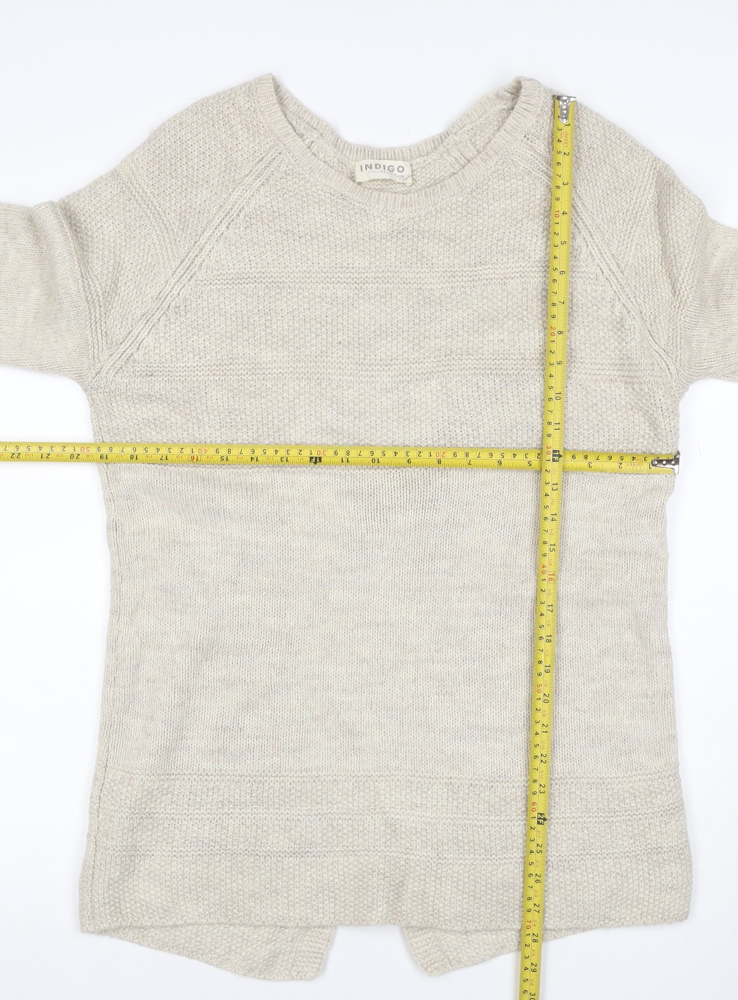 M&S Indigo Women’s Ivory UK 10 Wool Blend Tunic Jumper