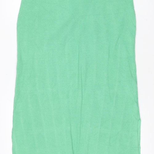 M&S Collection Women Green L Knit Straight Pencil Mini Skirt