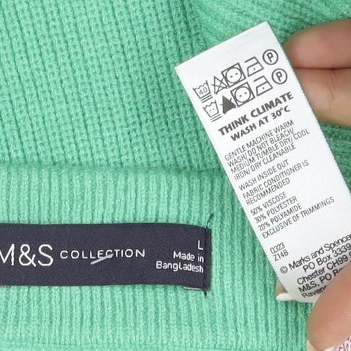 M&S Collection Women Green L Knit Straight Pencil Mini Skirt