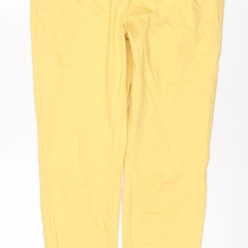 M&Co Women Yellow Size 14 Straight Stretch 5-Pocket Jeans