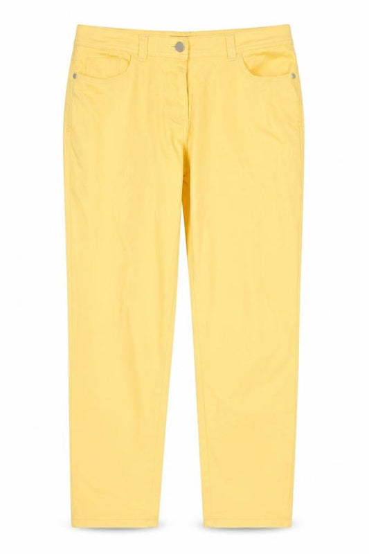 M&Co Women Yellow Size 14 Straight Stretch 5-Pocket Jeans