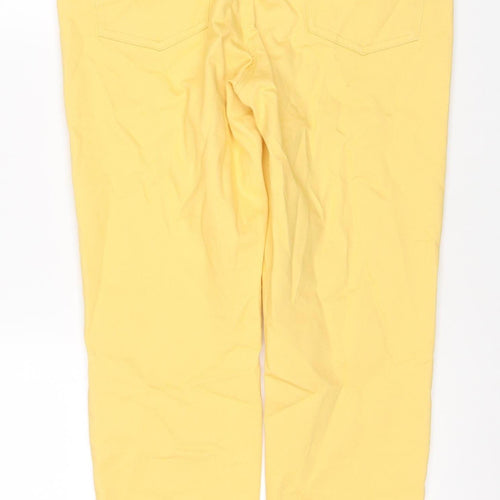 M&Co Women Yellow Size 14 Straight Stretch 5-Pocket Jeans