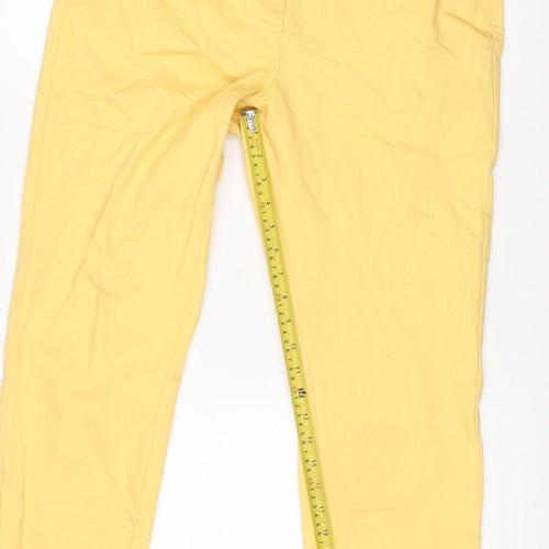 M&Co Women Yellow Size 14 Straight Stretch 5-Pocket Jeans