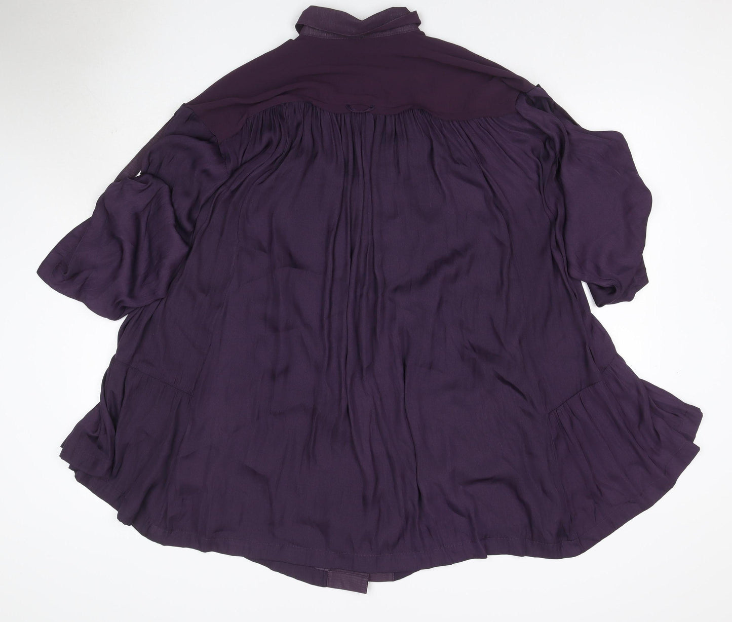 Free People Women Purple XS Bohemian Pleated Shirt Dress