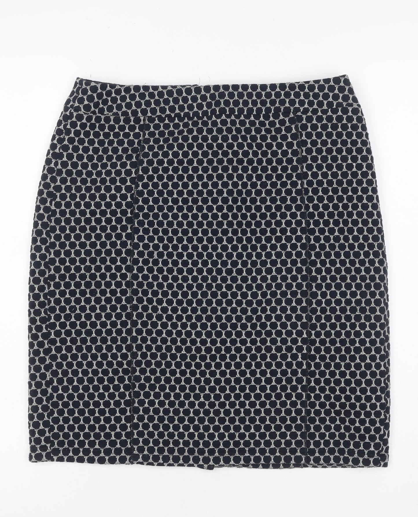 Gerry Weber Women Navy Grey UK 8 Geometric Knit Pencil Mini Skirt