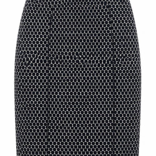 Gerry Weber Women Navy Grey UK 8 Geometric Knit Pencil Mini Skirt