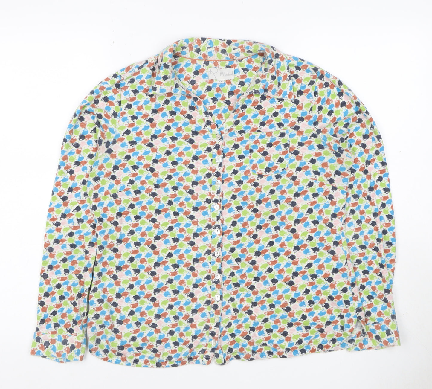 Mistral Women’s Multicoloured Size 12 Geometric Cotton Button-Up Shirt