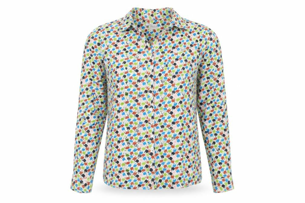 Mistral Women’s Multicoloured Size 12 Geometric Cotton Button-Up Shirt