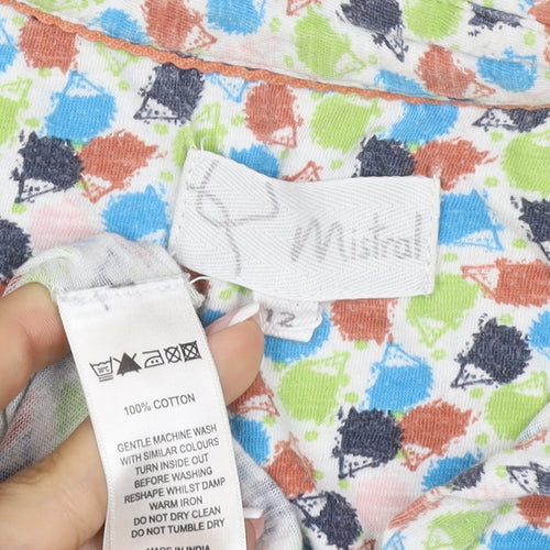 Mistral Women’s Multicoloured Size 12 Geometric Cotton Button-Up Shirt