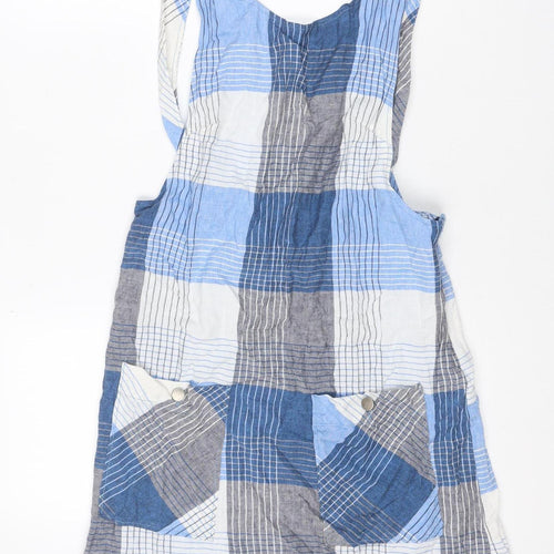 Urban Outfitters Women Blue Check Pinafore Dress S Petite