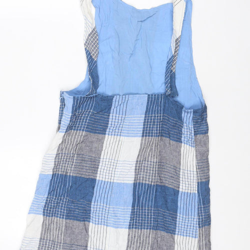 Urban Outfitters Women Blue Check Pinafore Dress S Petite
