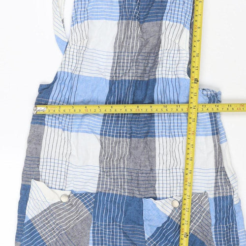 Urban Outfitters Women Blue Check Pinafore Dress S Petite