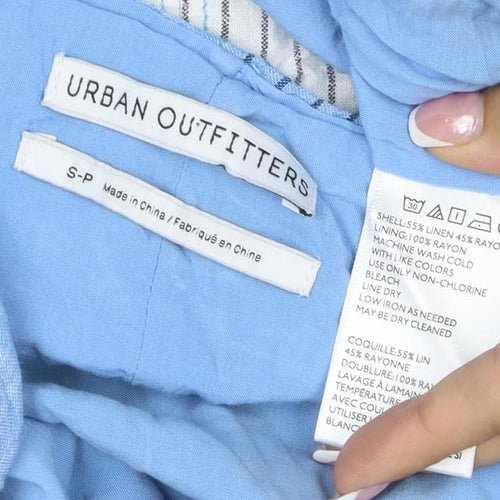 Urban Outfitters Women Blue Check Pinafore Dress S Petite