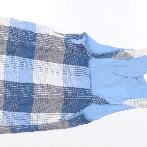 Urban Outfitters Women Blue Check Pinafore Dress S Petite
