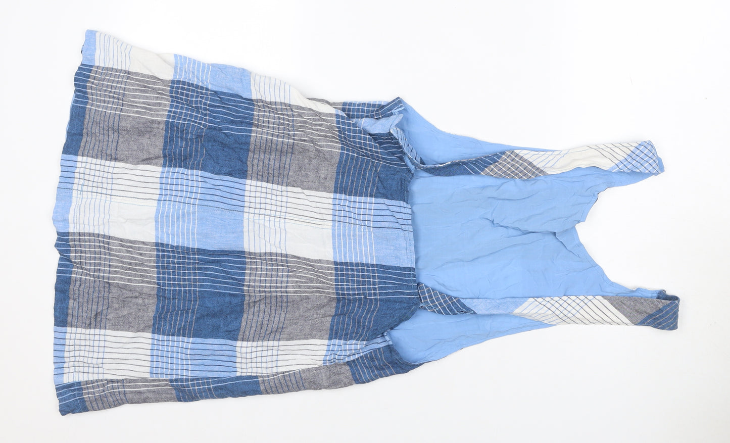 Urban Outfitters Women Blue Check Pinafore Dress S Petite