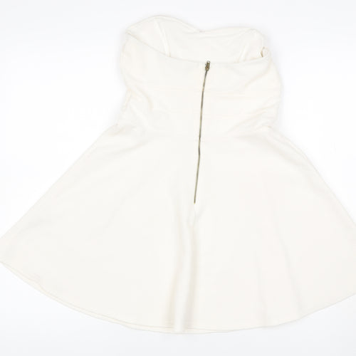 Aniye By Women Ivory UK 10 One Shoulder Fit & Flare Mini Dress