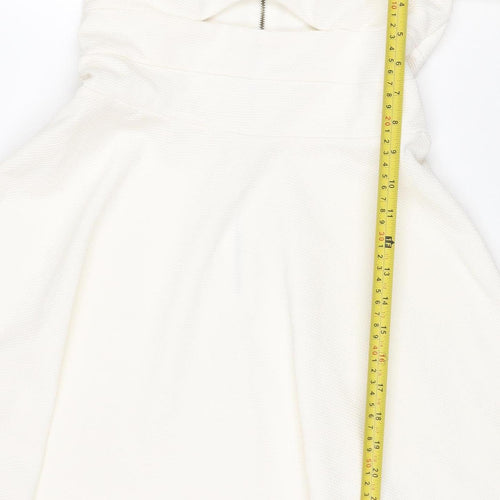 Aniye By Women Ivory UK 10 One Shoulder Fit & Flare Mini Dress