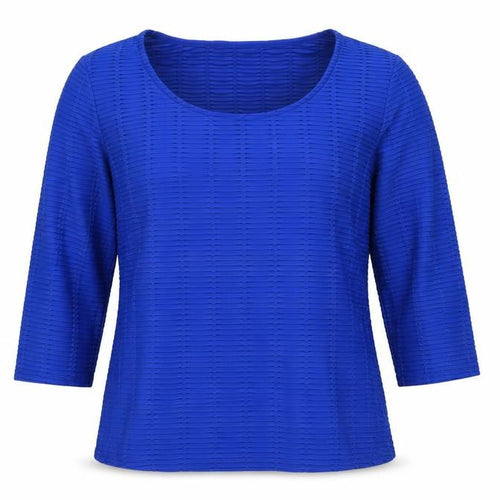 Per Una Women's Blue Size 12 Basic Textured Stretch Long Sleeve Blouse