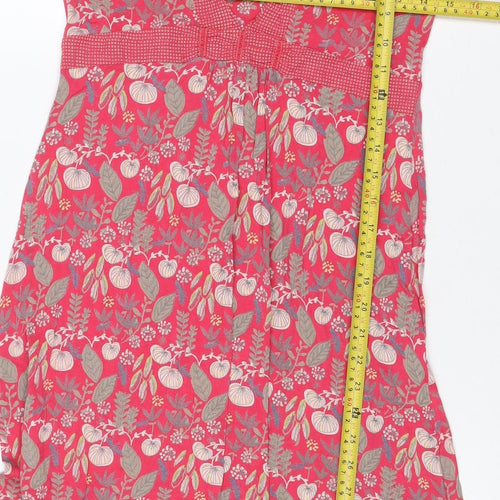 White Stuff Women’s Red Floral Midi A-Line Dress UK 10 V-Neck