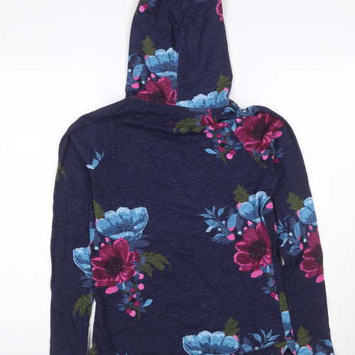 Joules Women’s Blue Floral Hooded Pullover Sweatshirt UK 12