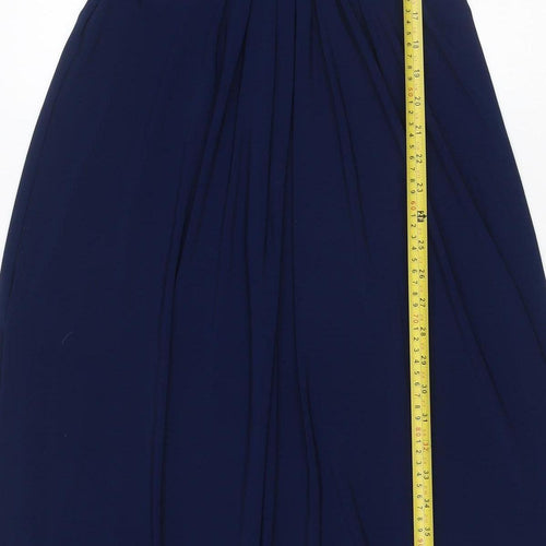 House of Elegance Women Blue UK 10 Long A-Line Beaded Formal Dress