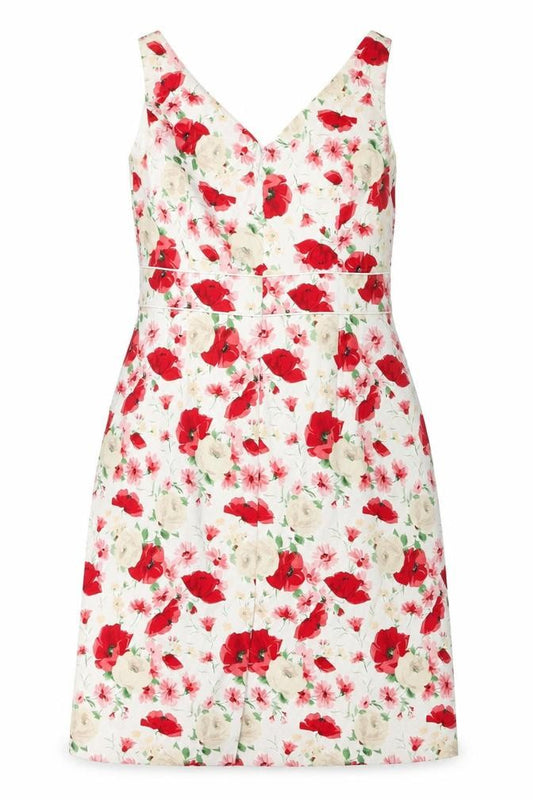 Front view of Laura Ashley Women Multicoloured Floral Fit & Flare Dress UK 12