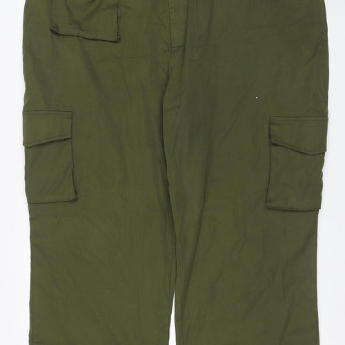 PrettyLittleThing Women’s Khaki Green UK 22 Cargo Straight Leg Trousers
