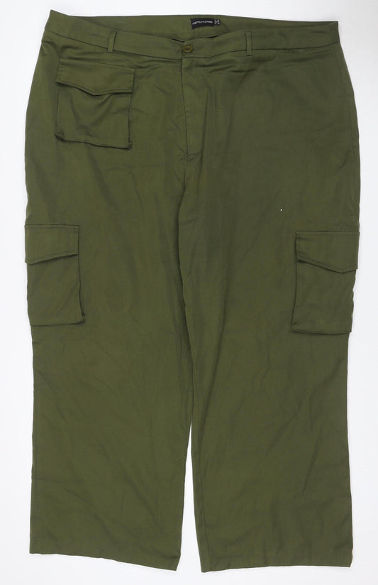 PrettyLittleThing Women’s Khaki Green UK 22 Cargo Straight Leg Trousers