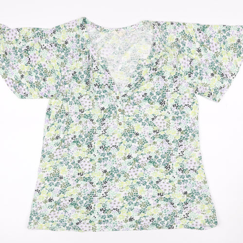 Fat Face Women’s Multicoloured Floral Kimono Sleeve Blouse UK 8