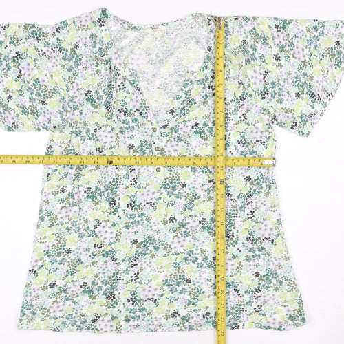 Fat Face Women’s Multicoloured Floral Kimono Sleeve Blouse UK 8