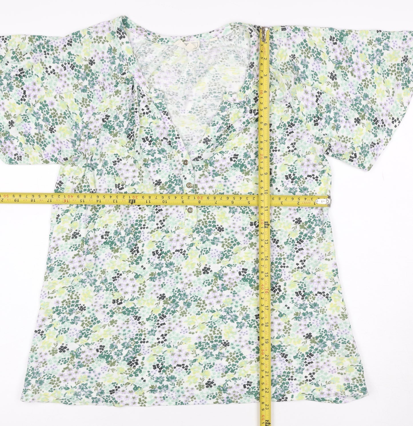 Fat Face Women’s Multicoloured Floral Kimono Sleeve Blouse UK 8