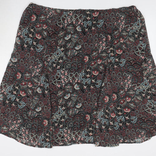 Damart Women Multicoloured Paisley A-Line Knee Length Skirt UK 26/28