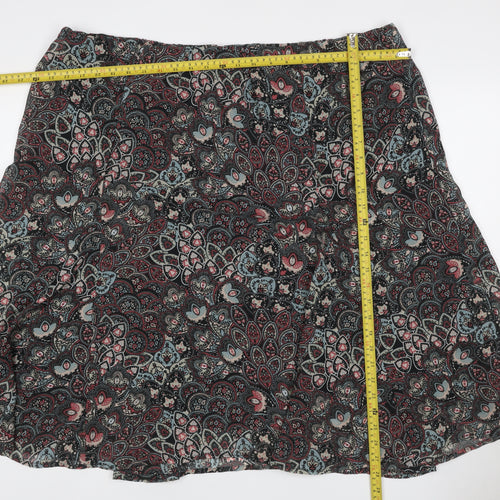 Damart Women Multicoloured Paisley A-Line Knee Length Skirt UK 26/28