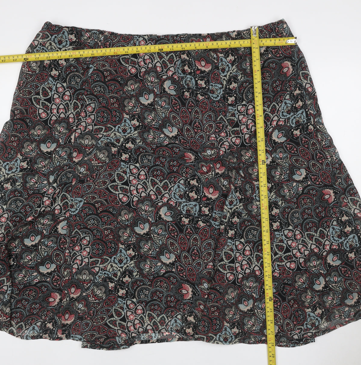 Damart Women Multicoloured Paisley A-Line Knee Length Skirt UK 26/28