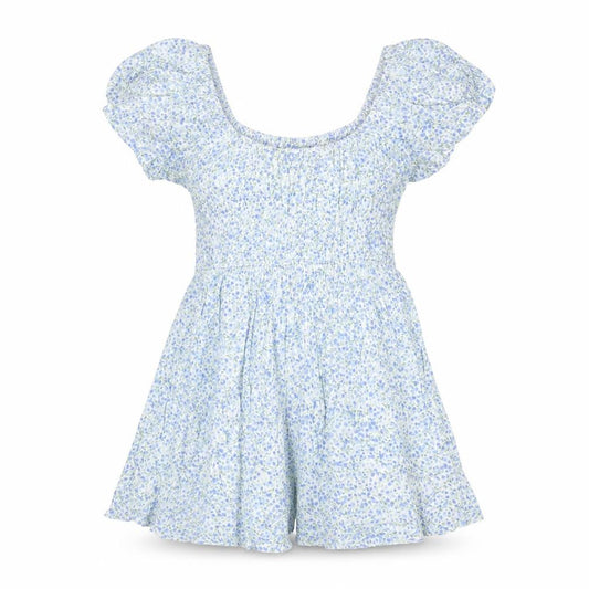 Daisy Street Women Blue Floral Off Shoulder Playsuit Size L Viscose
