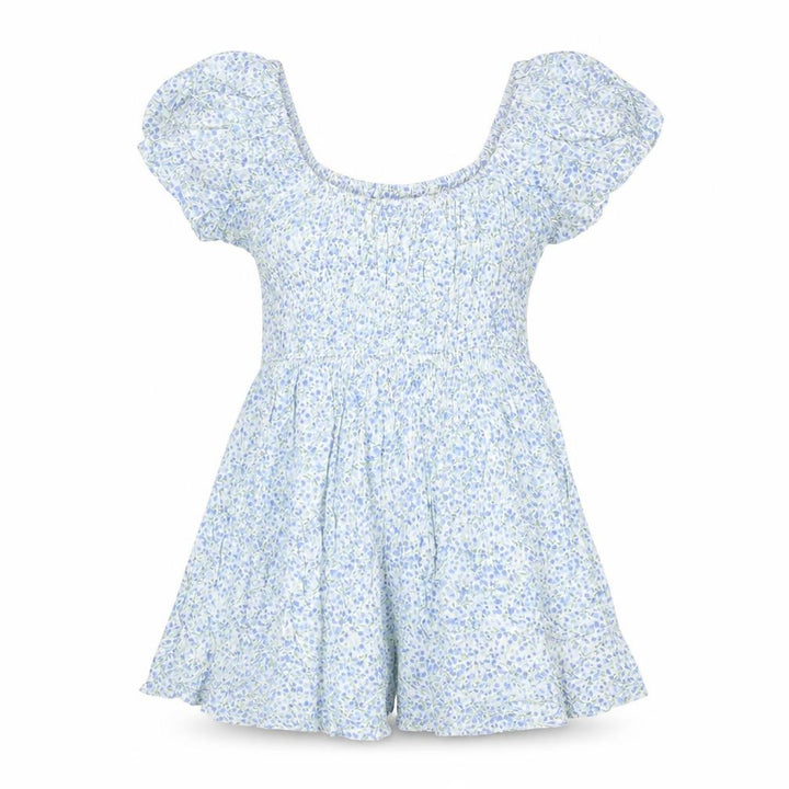 Daisy Street Women Blue Floral Off Shoulder Playsuit Size L Viscose