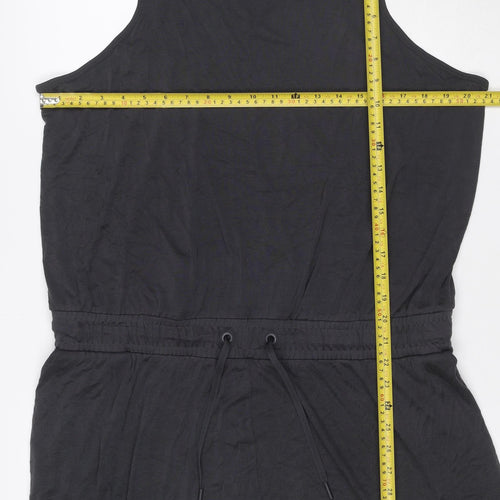 Goodmove Women Black Size 20 Modal Sleeveless Drawstring Romper Playsuit