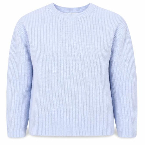 Marks & Spencer Women Blue M Crew Neck Rib Knit Jumper Long Sleeve