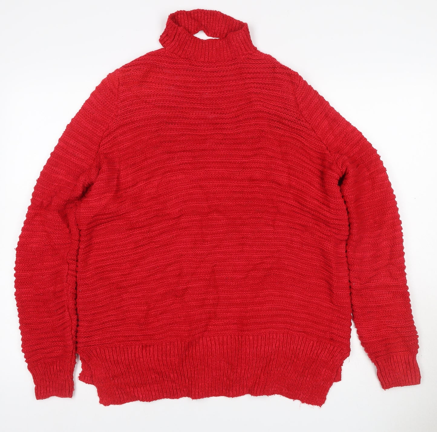 River Island Women Red UK 8 Cable-Knit Roll Neck Jumper