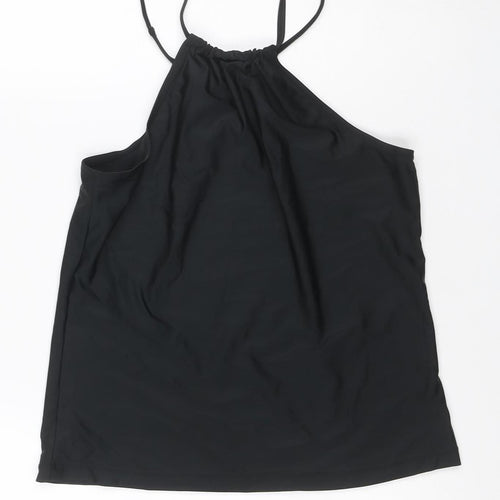 Slazenger Women Black UK 12 Ruched Spaghetti Strap Camisole Tank Top