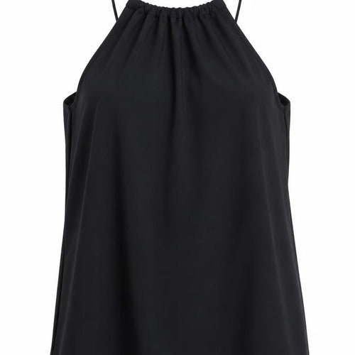 Slazenger Women Black UK 12 Ruched Spaghetti Strap Camisole Tank Top