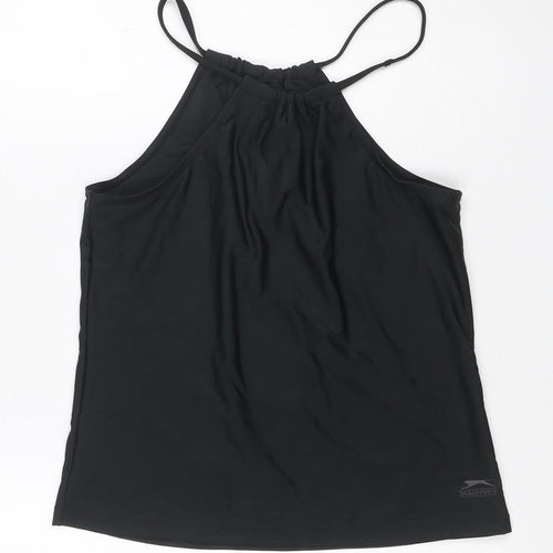 Slazenger Women Black UK 12 Ruched Spaghetti Strap Camisole Tank Top
