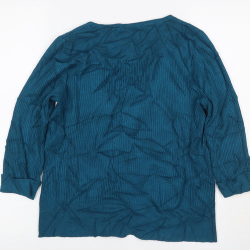 Marks and Spencer Women’s Blue UK 20 Rib Knit Long Sleeve Tunic Jumper