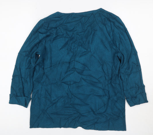 Marks and Spencer Women’s Blue UK 20 Rib Knit Long Sleeve Tunic Jumper
