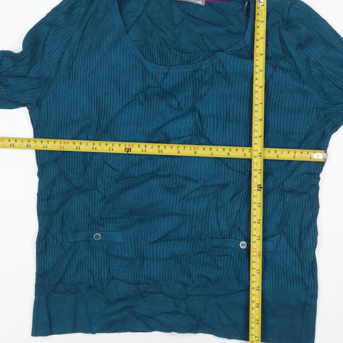 Marks and Spencer Women’s Blue UK 20 Rib Knit Long Sleeve Tunic Jumper