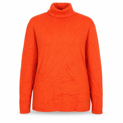 Marks and Spencer Women Orange UK 18 Ribbed Roll Neck Pullover Jumper