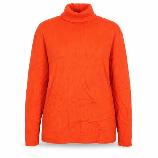 Marks and Spencer Women Orange UK 18 Ribbed Roll Neck Pullover Jumper