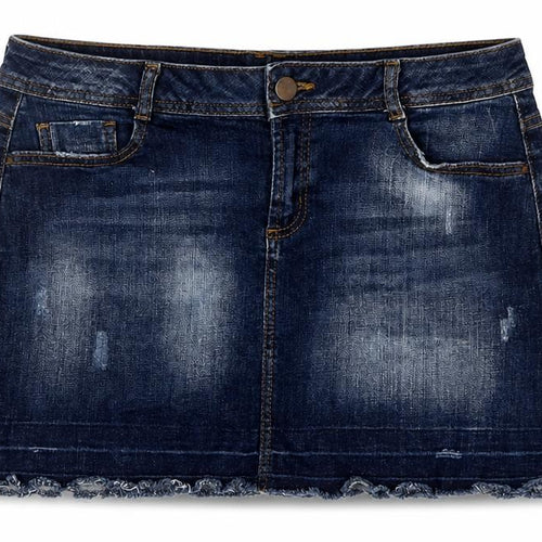DP Denim Women’s Blue UK 12 Stretch Pencil Mini Skirt Raw Hem